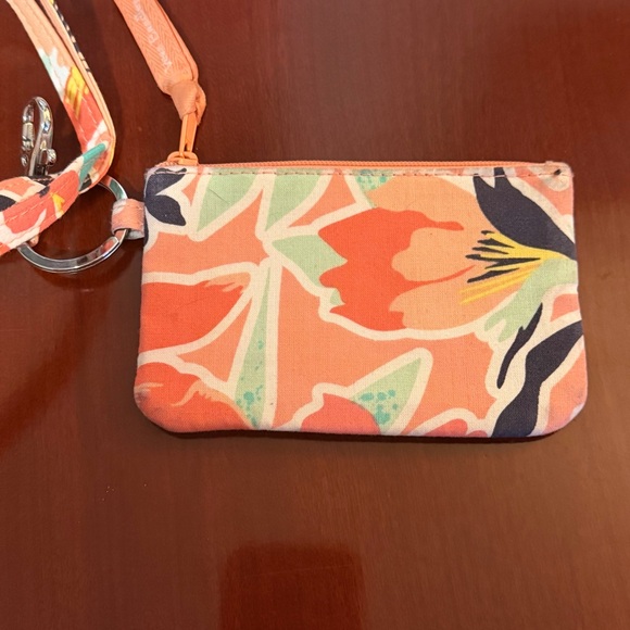 Vera Bradley Quilted Floral Makeup Bag & ID Case Orange Multicolor Fabric - Picture 5 of 5
